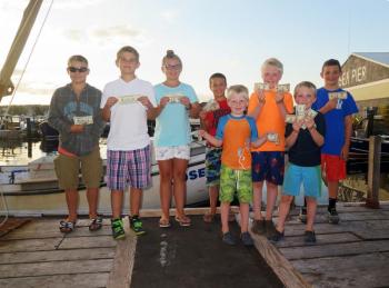 The youth mackerel and pollock winners at the Boothbay Region Fish & Game Association Saltwater Fishing Tournament, which took place Aug. 8-9. Courtesy of Steve Rubicam