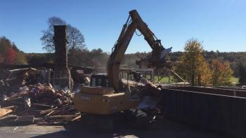 Demolition of the former country club clubhouse. KATRINA CLARK/Boothbay Register