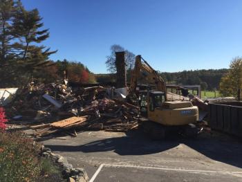 Demolition of the former country club clubhouse. KATRINA CLARK/Boothbay Register