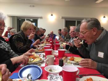 Dinnertime at the Rotary Club’s Veterans Appreciation dinner. KATRINA CLARK/Boothbay Register