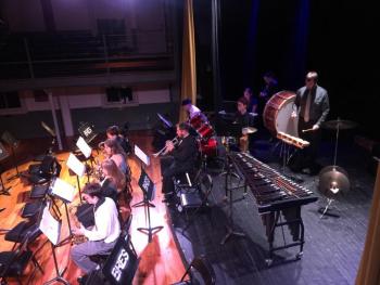 The Seahawk Symphonic Band performs “Cantina” from Star Wars Episode IV, with music teacher Mark Phillips joining in on trumpet. KATRINA CLARK/Boothbay Register