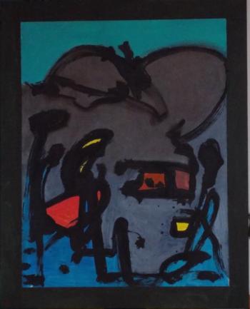 One of John Vander’s completed acrylic paintings, with border, for his show at the Fondazione Marino Marini in Pistoia, Italy. Vander created 13 paintings, for the show that opens on Dec. 5. Above, The Presepe (Nativity). Courtesy of Karen Swartsberg
