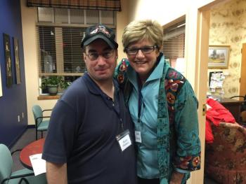 Chris Haskell and Jane Good volunteered at the Community Center, helping people answer the question, “How many boats can be found in framed pictures on the walls of the Community Center?” The answer turned out to be 17. That's a lot of boats! KATRINA CLARK/Boothbay Register
