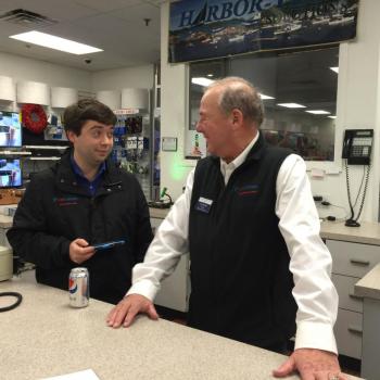 Nick Mirabile and Russell Brackett at Harbor-Tech Solutions. KATRINA CLARK/Boothbay Register