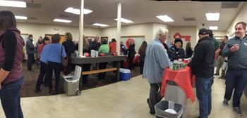 Key Bank was packed with people near the end of the Business After Hours. KATRINA CLARK/Boothbay Register