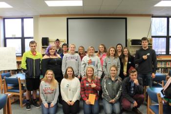 Seniors who have applied to college so far. Pictured from left, bottom row: Gretchen Elder, Mackenzie Colby, Nicole Rice, Rachel Eimen, Camden Spear; middle row: Nick McCoullough, Marissa Farnham, Samantha Carter, Skyler Davis, Meghan Oakes, Angela Machon, Brad Tibbetts; back row: Sam Teele, Julian Aponte, Anna Baumm, Hannah Morley, Caroline Witwicki. Missing from photo are Kyle Wilson, Doug Steinmetz, Chris Simpson and Ellie Demmons. Courtesy of Kerrin Erhard