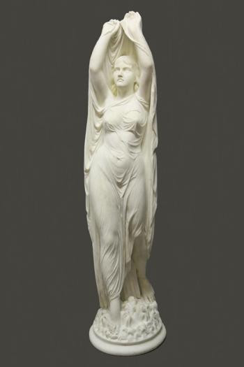 Carrera marble sculpture by Chauncey Bradley Ives, 1. (NY/CT, 1810-1894) entitled “Undine Rising from the Water.” Chauncey Bradley Ives