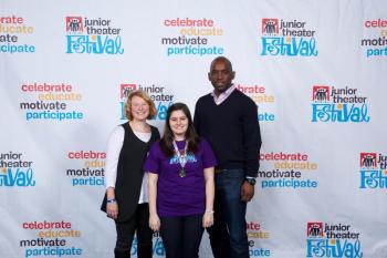 Y-Arts member Genevieve Taylor, center, with Nina Meehan, Executive Director of Bay Area Children’s Theatre; and Broadway performer Phillip McAdoo (“The Lion King,” “Rent”). Taylor received a Freddie G Outstanding Student Director and Choreographer award Nina Meehan, Genevieve Taylor, Phillip McAdoo