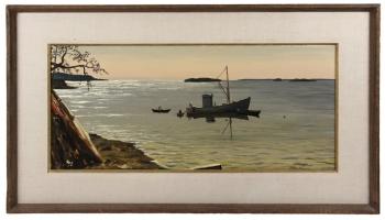 3. Oil on canvas painting, “The Carrier”, by Stephen Etnier (ME/CA, 1903-1994). Stephen Etnier’s “The Carrier”