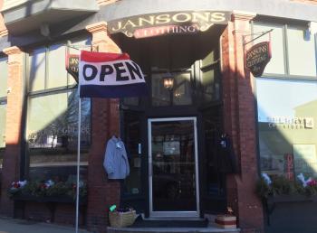 Janson’s Clothing, in the heart of Boothbay Harbor, is open year-round. SUZI THAYER/Boothbay Register