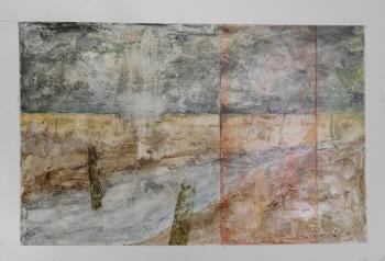 “They Fought Here,” acrylic on illustration board by Brenda Bettinson, Maine, USA, from her 2015 series “The Earth Remembers.” Mathias Fine Art photo “They Fought Here,” acrylic on illustratio board by Brenda Bettinson, Maine, USA