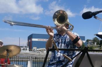 Barney Balch at Lobsterman’s Wharf, East Boothbay, summer 2015. ART MAYERS/Boothbay Register