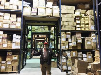 Big Al has two enormous warehouses, full to the brim with hundreds of thousands of boxes full of items. SUZI THAYER/Boothbay Register