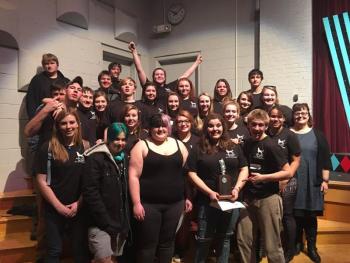 BRHS One Act Competion cast 2016 with director Mary Miller