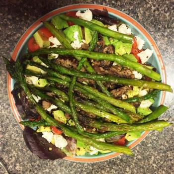 Sometimes I throw grilled asparagus on a hot steak salad. SUZI THAYER/Boothbay Register