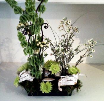An artful arrangement made by Datvik Deirkrikorian for the opening of new shop, BIRCH, in Wiscasset. Courtesy of Datvik Deirkrikorian