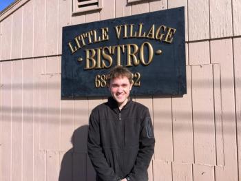Tony Bickford on April 17, 2015. At this point he was hopeful, but had no idea his bistro would be the success it is today. SUZI THAYER/Boothbay Register