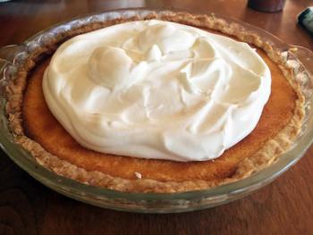 Barbara Stimpson’s lemon sponge pie with whup cream was a favorite at a restaurant on a wharf in Cushing in the mid 60s. SUZI THAYER/Boothbay Register