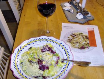 Weekend lunches are usually more fun and creative than workday ones, like this lemon ricotta pasta salad. And I might even have a glass of wine. Because I can. SUZI THAYER/Boothbay Register