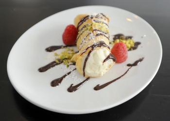 A canollo made with fresh house-made ricotta at Little Village Bistro in Wiscasset. Two would be canolli. Who knew? Courtesy of Tony Bickford