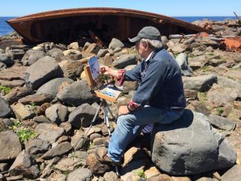 Will Kefauver at Monhegan’s Lobster Cove