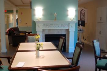 The dining and sitting area at the Zimmerli Pavilion. ART MAYERS/Boothbay Register