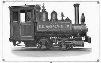 Many will remember S.D. Warren Baldwin No. 2 as the engine that was under the Museum’s entrance sign for decades. This locomotive was built in 1895 at the Baldwin Locomotive Works in Philadelphia Pa. for the S.D. Warren Paper Company in Westbrook, Maine and is currently under restoration in the Boothbay Railway Village’s Railroad and Steam Shop. Courtesy photo