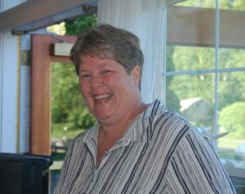 Laurie Zimmerli speaks at the dedication service on Friday. ART MAYERS/Boothbay Register