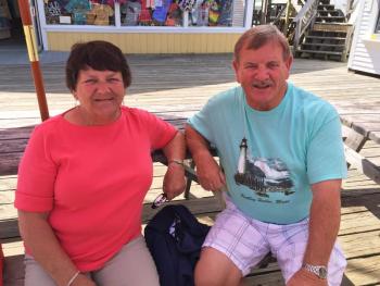Nancy Merrick, from Augusta, and her big brother Bob Cottle, from Washington state. SUZI THAYER/Boothbay Register