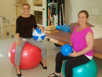 Zimmerli occupational therapists Heather Pederson and rehabilitation manager Lisa Gallatly. ART MAYERS/Boothbay Register