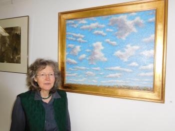 Cordula Mathias at her gallery Mathias Fine Art, Trevett, ME