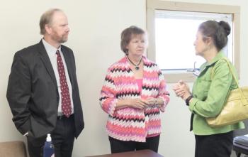 Shawn Savage, IRS stakeholder liaison, Marilyn Geroux, Maine SBA director, and Linda MacMillan, communications consultant, at the June 21 small business forum. JANE CARPENTER/Boothbay Register. Courtesy of Mary Ellen Barnes/Lincoln County Regional Planning Commission