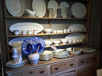 Antique French dinnerware at the Marston House in Wiscasset. SUZI THAYER/Boothbay Register