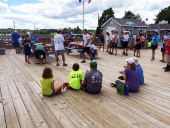 Everyone received watermelon, water, and a finish time at the end of the race. Courtesy of Lucia Droby