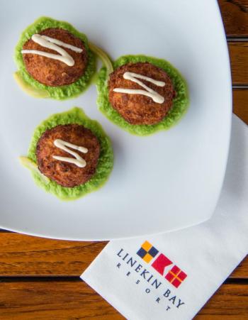 One of Brian Hough’s favorite dishes, haddock croquettes. Courtesy of Linekin Bay Resort