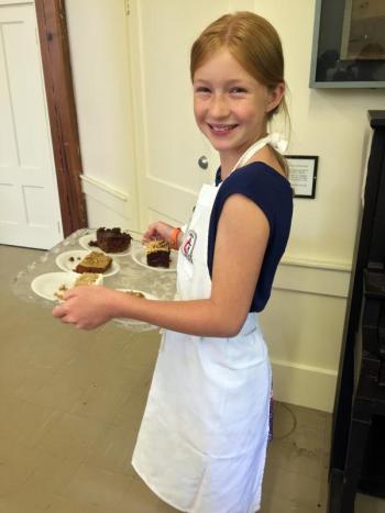 Erin Russell, cake server extraordinaire. SUZI THAYER/Boothbay Register