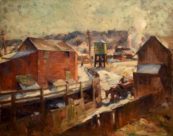 John Fulton Folinsbee’s “River Lane,” oil on canvas, 32” x 40,” may be viewed at Wiscasset Bay Gallery Aug.11-Sept. 30. Courtesy of the gallery John Fulton Folinsbee