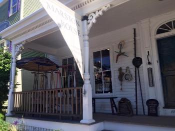 The front porch of the Marston House in Wiscasset. SUZI THAYER/Boothbay Register