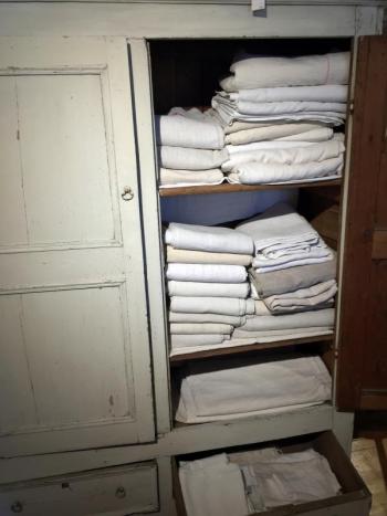 French antique linens make up 80 percent of the business at the Marston House in Wiscasset. SUZI THAYER/Boothbay Register
