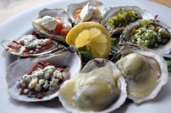 A plate of a few different oyster choices. Courtesy of Ralph Smith