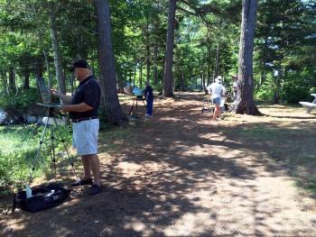Roger Millinowski, of Boothbay Harbor, was with the group of plein air painters on Knickercane Island on July 13. SUZI THAYER/Boothbay Register