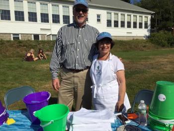 Donald Duncan, Southport Island Association treasurer, left, and President Barbara Baseman. SUZI THAYER/Boothbay Register