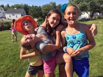 Girls just want to have fun at the first ever kids’ carnival on Southport on July 13. SUZI THAYER/Boothbay Register
