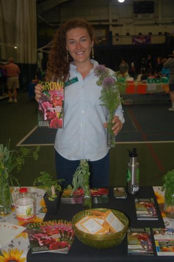 Coastal Maine Botanical Gardens Educational Program Assistant Anna DeGloria offers free recipes and information. ART MAYERS/Boothbay Register