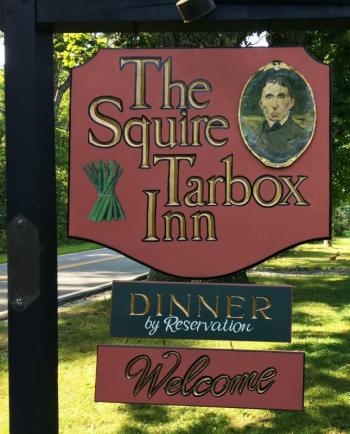 The sign at Squire Tarbox Inn & Restaurant. SUZI THAYER/Boothbay Register