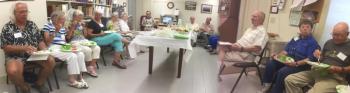 The Friends of the Southport Historical Society enjoy their lunch on July 27. Courtesy of Jim Singer