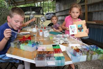 At Villard Studios in Boothbay Harbor, kids and adults learn the art of white-line woodblock printing. Courtesy of Lisa N. Best