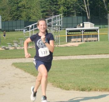 Sydney McCarren of Wiscasset completes the 5k race. ART MAYERS/Boothbay Register
