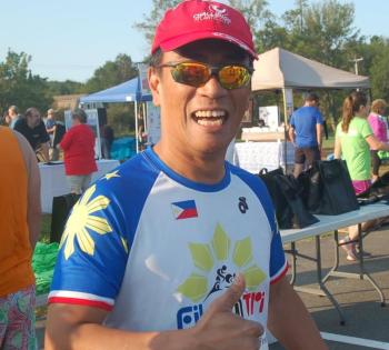 Physician Aquilino Alamo said he often is assigned a #1 as a race number. ART MAYERS/Boothbay Register