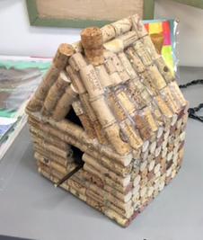 Birdhouse made from wine corks by Barbara Welborn. Courtesy of Kimberly Welborn